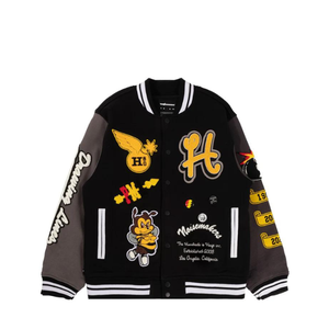 Logo personnalisé High Street 100% coton Varsity Baseball Sports Veste d'équipe pour hommes - Product Image 1