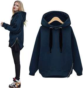 100% coton polaire femmes sweats à capuche sweat haut court survêtement ensemble extra large sweat à capuche pour femme - Product Image 4