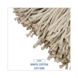 Boardwalk 24 Oz. White <b>Microfiber</b> <b>Mop</b> Cloth Cut-End Lie-Flat Cotton Wet Rectangle <b>Mop</b> Pad 12/Carton Spinning <b>Mop</b> - Product Image 6