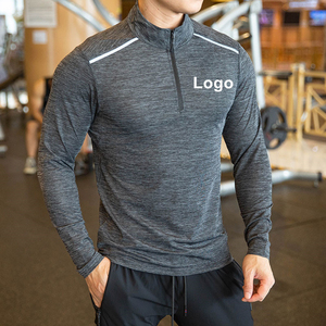 Vêtements de sport pour hommes T-shirts à manches longues grande taille pour hommes Top de haute qualité Chemises à séchage rapide Pull à fermeture éclair quart T-shirts à manches longues - Product Image 5