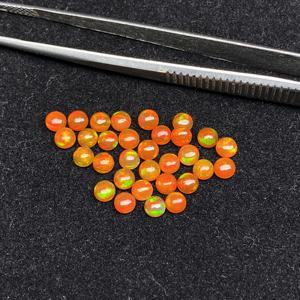 Opale de feu éthiopienne naturelle de 4 mm, cabochons ronds, qualité supérieure, opale orange, pierre précieuse en vrac, prix raisonnable, prête à l'achat - Product Image 1