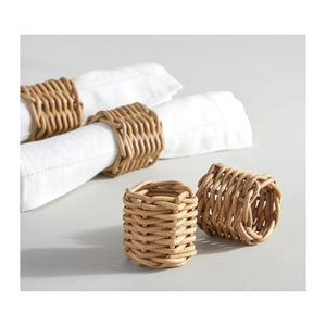 Anneau de serviette en tissu de canne naturelle pour décoration de Table de mariage et accessoires à faible coût anneau de serviette tissé de forme ronde à vendre - Product Image 6