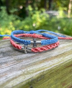 Tiny Cross <b>Bracelet</b>, Faith <b>Healing</b> <b>Bracelet</b>, Christian Cross <b>Bracelet</b>, Waxed String Adjustable <b>Bracelet</b> - Product Image 1