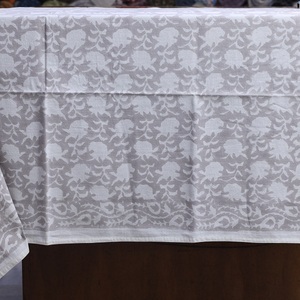 Juego de sábanas de algodón de lujo con patrones florales de bloque de mano ropa de cama de verano ligera y transpirable para decoraciones modernas para el hogar - Product Image 2