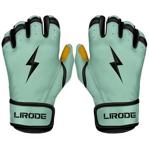 Gants de frappe de qualité supérieure, personnalisés, professionnels, à manchette courte, pour hommes, softball et baseball, en cuir véritable - Product Image 3