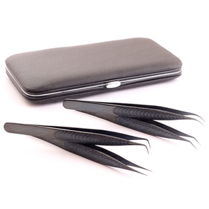 3 4 and 6 Pieces Magnetic Case for Eyelash Extension Tweezers Stainless Steel <b>Individual</b> <b>Lash</b> Tweezers With Storage Case - Product Image 3