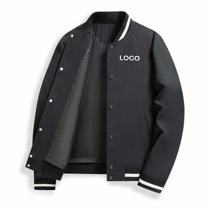 2026 Custom OEM <b>Men's</b> Canvas Stand Collar Breathable Waterproof Winter Varsity <b>Jacket</b> Custom <b>Baseball</b> Letterman Plus Sizes - Product Image 4