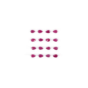 Pierres précieuses naturelles en rubis africain non traité, taillées en émeraude 3x5mm et 6x4mm, et en poire à facettes de diamant - Product Image 2