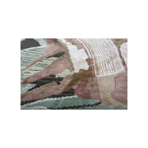 Alfombra de Lana y Seda Anudada a Mano Inde SLR-7069, Verde con Estampado Animal, Rectangular, para Sala de Estar o Pasillo, Modelo Rectangular - Product Image 3