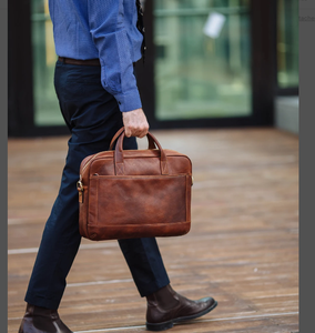 Trendy Personalized <b>Leather</b> Laptop Messenger <b>Briefcase</b> Men, Monogram Cross Body Computer - Product Image 1