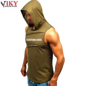 Pullover Fleece <b>Sleeveless</b> <b>Hoodies</b> With Pocket Your Own Logo Design <b>Men</b> <b>Sleeveless</b> <b>Hoodies</b> by VIKY INDUSTRIES - Product Image 3