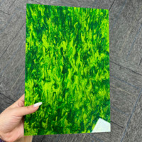 Plaque en acrylique moulé vert ciel étoilé, pailleté, 200x300mm, 3mm d'épaisseur, découpée sur mesure pour les artisans