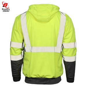 La mejor calidad Hi Viz Visibilidad Oversize Fluorescente Seguridad Sudadera con capucha Poliéster reflectante Nailon Algodón Cremallera a prueba de agua Logo - Product Image 3