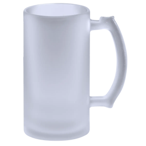 Mug en verre givré de 500 ml pour sublimation, revêtement satiné mat, pour impression par transfert thermique et promotion de marque - Product Image 1