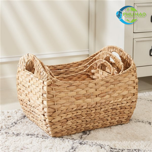 CESTA DE JACINTO DE AGUA tejida a mano, cesta de lavandería, solución de almacenamiento duradera ecológica, organización de ropa y hogar de Vietnam - Product Image 6