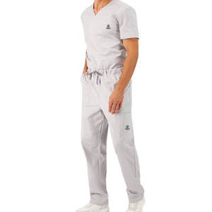 Transpirable Estiramiento Médico Stand Collar Scrubs Trajes Fabricantes Color personalizado Manga corta Médico Scrubs Uniformes Conjuntos - Product Image 1