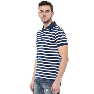 Polos haute qualité à manches courtes été hommes polos haute rue Style coton respirant décontracté bleu hommes Polo chemise - Product Image 3