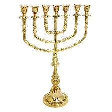 Decorative Style Brass Menorah Candle Holder Jewish Hanukkah <b>Lamp</b> Candle Stand Religious Home Decor - Product Image 5