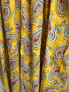 Bohème Floral coton Maxi robe main bloc imprimé indien ethnique tenue décontractée avec gland et bouton décor 100% coton matériel - Product Image 2