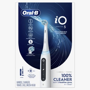 Oral-B iO Series 5 Limited Cepillo de dientes eléctrico con 3 cabezales de cepillo, recargable, blanco - Product Image 6