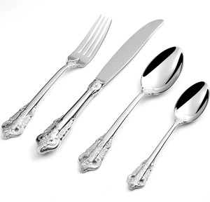 Meilleure vente en gros directement de l'usine couteau fourchette cuillère couverts en argent ensemble de couverts pour événements de mariage occidentaux - Product Image 2