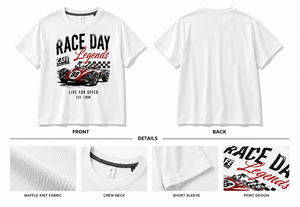 Camisetas personalizadas al por mayor para eventos de carreras callejeras, camisetas de fútbol americano para fanáticos del deporte motorizado, camisetas a cuadros de punto gofrado para fanáticos de las carreras - Product Image 2