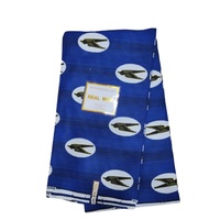 Tela africana de lona encerada con estampado Dobby dorado, transpirable y ecológica, de cera auténtica etíope OEM, para niñas y niños.