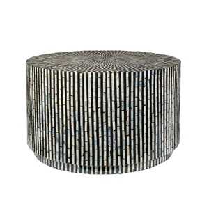 Taburete decorativo otomano con incrustaciones de hueso de aspecto real de primera calidad para el hogar y accesorio para muebles de oficina para sala de estar - Product Image 3