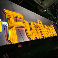 Lettres en acrylique 3D personnalisées avec éclairage LED |   Panneau lumineux extérieur grand format facile à assembler pour devanture de magasin et logo d'entreprise