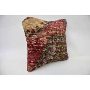 Multicolor Wool Kantha Patchwork 14x14 Inch Decorative Cushion Vintage Pattern Woven 14x14 Inch Throw <b>Pillow</b> - Product Image 2