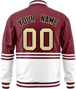 Chaquetas universitarias juveniles con cremallera frontal y parches personalizados Fabricante OEM para equipos deportivos - Product Image 2