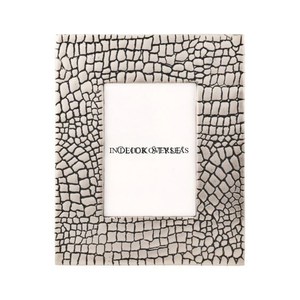 Nouvellement Arrivée Argent Finition Brillant Poli Haute Qualité Métal Fait Rectangle Forme Unique Fantaisie Texture Cadre Photo - Product Image 1