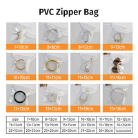 Sacs à fermeture éclair en PVC transparent en stock pour l'emballage de bijoux, pochettes réutilisables en PVC transparent pour boucles d'oreilles, colliers et accessoires