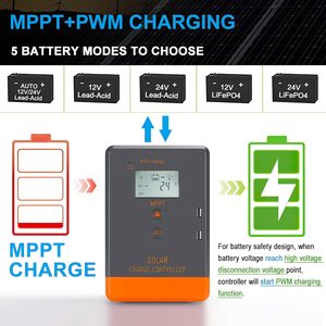 PowMr 20A 30A 40A <span class=keywords><strong>12V</strong></span> 24V Controlador <span class=keywords><strong>de</strong></span> carga solar automático MPPT Regulador <span class=keywords><strong>de</strong></span> carga solar para batería <span class=keywords><strong>de</strong></span> plomo ácido y litio - Product Image 3