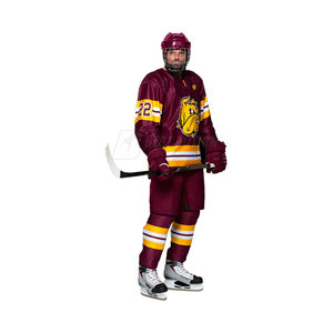 Nuevo diseño 100% poliéster sublimado uniforme de hockey sobre hielo equipo personalizado ropa deportiva OEM impresión conjuntos en blanco ropa de hockey sobre hielo barata - Product Image 4
