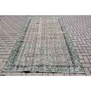 Alfombra Vintage, Alfombra Grande de 5.3x9.1 pies, Alfombra con Borde Verde - Product Image 1