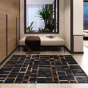 พรมทรงสี่เหลี่ยมทำจากหนังวัวเป็นมิตรต่อสิ่งแวดล้อมวัสดุทนทานสำหรับตกแต่งบ้านพรมทรงสี่เหลี่ยมหนังวัว - Product Image 3