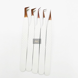 แหนบปลายแหลมทำจากเส้นใยโรสโกลด์แบบรัสเซียใช้ปลายแหลมทำจากเหล็กสีขาวแยก90และ45องศา - Product Image 5