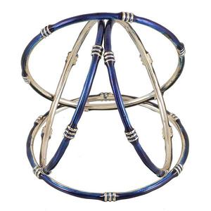 Kriaa Set of 4 <b>Fine</b> <b>Bangle</b> Sets Blue Gold Plated - Product Image 1