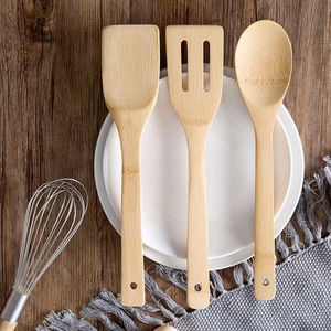 Utensilios de bambú hechos a mano, espátulas para freír, utensilios de cocina antiadherentes, juego de espátula de cocina natural - Product Image 2