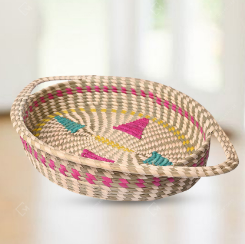 Casserole ronde de panier d'herbe de Moonj écologique d'artisanat indien du prix le moins cher pour la maison - Product Image 6