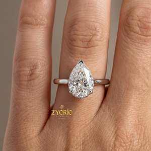 Pear Cut Solitaire Engagement <b>Ring</b> <b>925</b> <b>Silver</b> Teardrop Diamond <b>Ring</b> Minimalist Promise <b>Ring</b> for Women - Product Image 5
