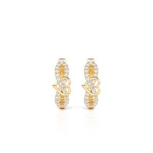 Jeulia 14K Gold Plated Princess Cut <b>Infinity</b> Heart Huggie <b>Earrings</b> - Product Image 1