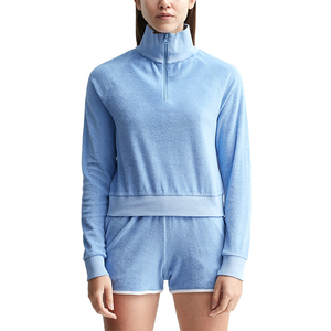 Sudaderas de lana sólida de invierno al por mayor para mujer, manga larga, cremallera lisa, algodón transpirable, cálido, informal, hecho en Pakistán - Product Image 1