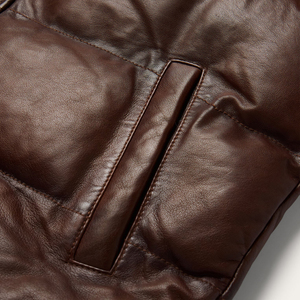 Chaleco de Cuero para Hombre de Alta Calidad, Chaleco de Cuero Genuino de Invierno con Cierre, Cuello Redondo, Estilo Casual Urbano - Product Image 5