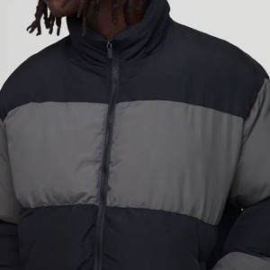 Top Trending <b>Men's</b> Puffer Jacket New Arrivals Custom Color Block Patch High Quality Puffer Jackets Black <b>Grey</b> Down <b>Coat</b> for <b>Men</b> - Product Image 6