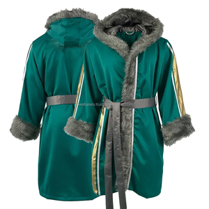 Fabricante de batas de boxeo con logotipo personalizado, proveedor de ropa de boxeo premium con capucha de satén para el ring. - Product Image 5