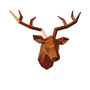 تمثال تمثال على شكل رأس غزال تمثال حيوان ، ديكور مكتبي ، مثبت على الحائط ، تمثال صغير معلق على شكل قرون الأيائل الفنية - Product Image 2