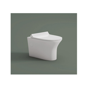 Cuvette suspendue de WC de toilette intelligente murale sans monture en céramique blanche moderne avec réservoir d'eau pour les toilettes de la maison ou de l'hôtel - Product Image 1