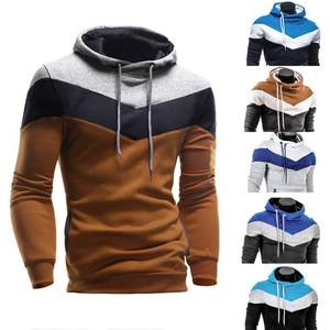 Sudadera con capucha de manga larga para hombre, jersey con estampado de cuadros de colores, costura personalizada - Product Image 3